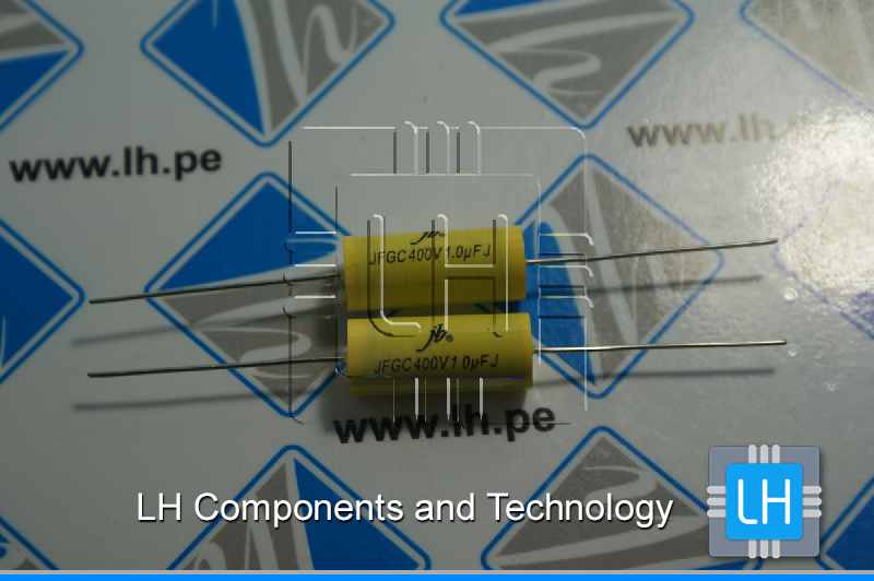 JFGC 1UF           Condensador de polipropileno 1uF, 400V, 12x26mm