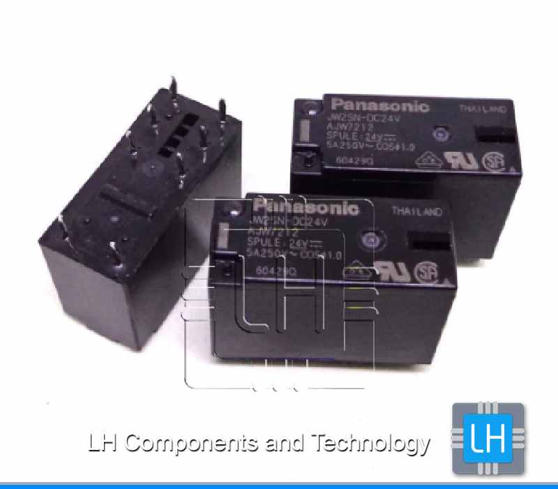 JW2SN-DC12V          Relé sin enclavamiento DPDT, bobina 12V dc, Montaje en PCB