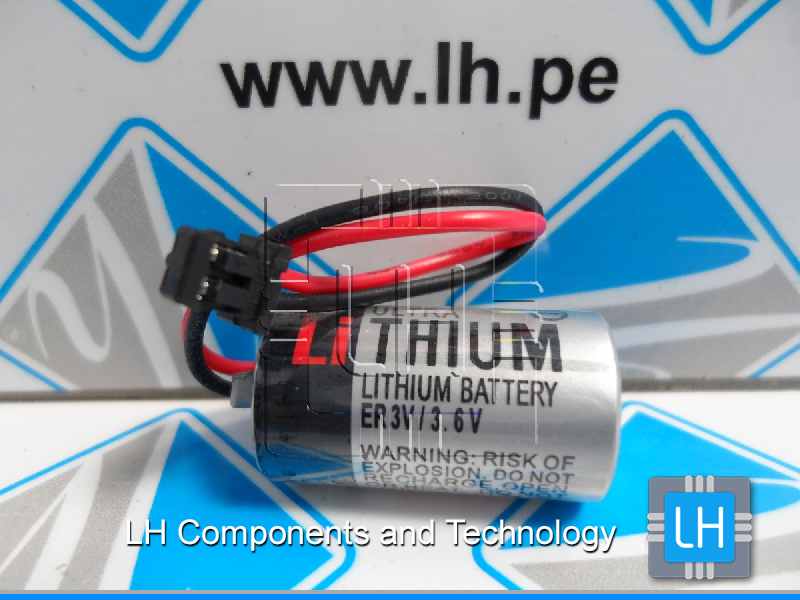 JZSP-BA01 ER3V/3.6V      Toshiba Battery JZSP-BA01 ER3V 3.6V LI-SOL2 PLC Battery 1000mAh With Black Connector