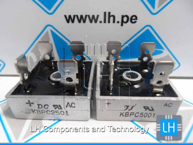 KBPC5001         Puente rectificador unifase, 100V, 50A