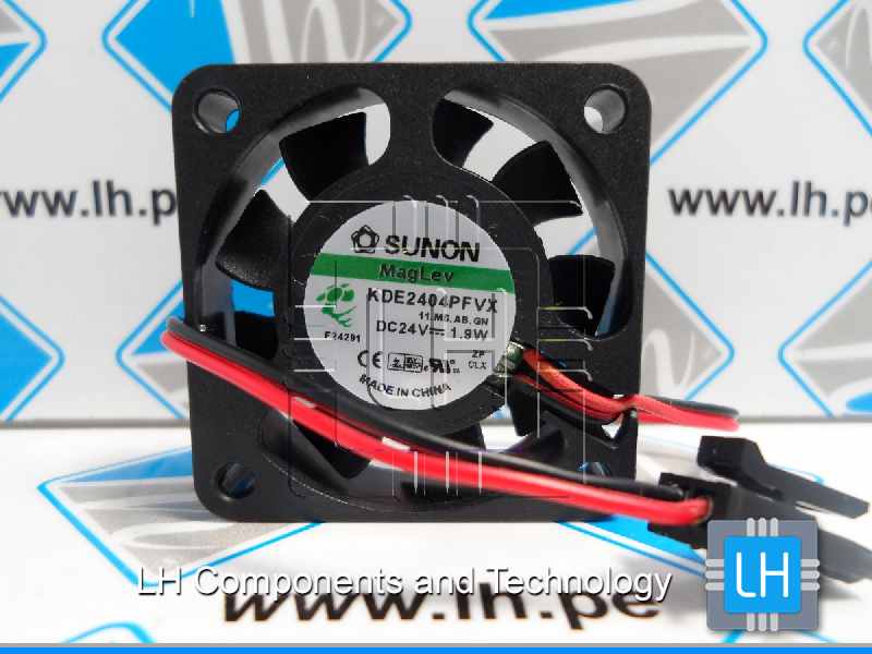 KDE2404PFVX      Ventilador 24VDC, 1.9 W, 40x40x10mm, con 2 cables y conector