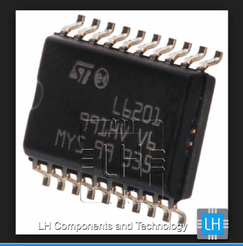 L6201     Driver; Controlador PWM; 5A; 60V; Canales:2; SO20