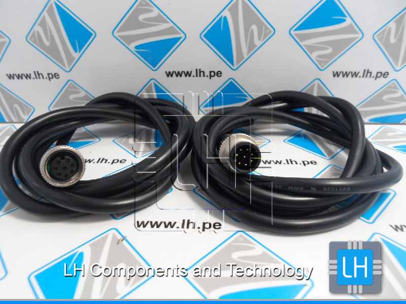 M12A-08BMMM-SL8D01             Conector M12, 8 pines, macho, código A-DeviceNet/CANopen, 1 metro