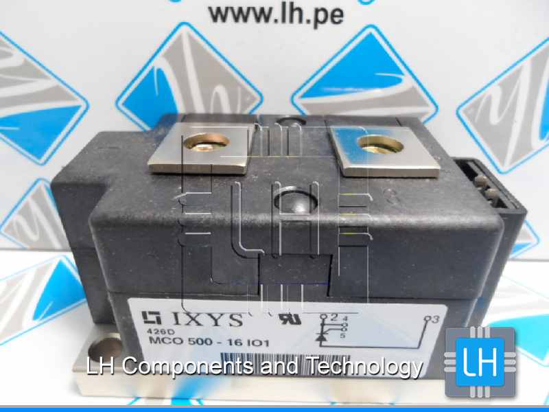 MCO500-16IO1    Thyristor Effective load current I(T) 560 A Peak reverse voltage U(DRM) 1600 V