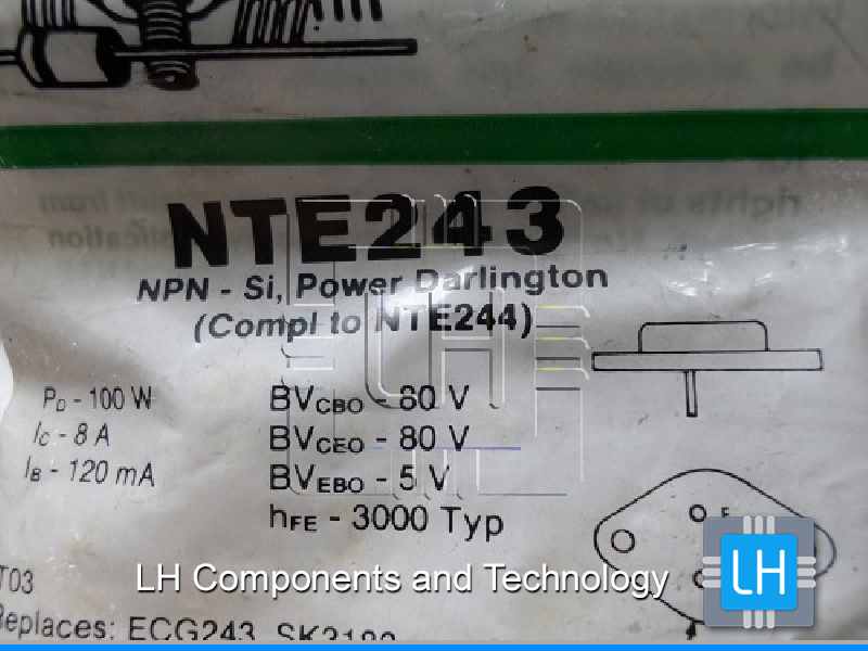 NTE243  Transistor (NPN) and NTE244 (PNP) are silicon complement