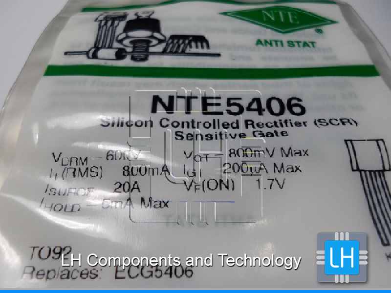 NTE5406  SCR THYRISTOR, 800mA, 600V, TO-92