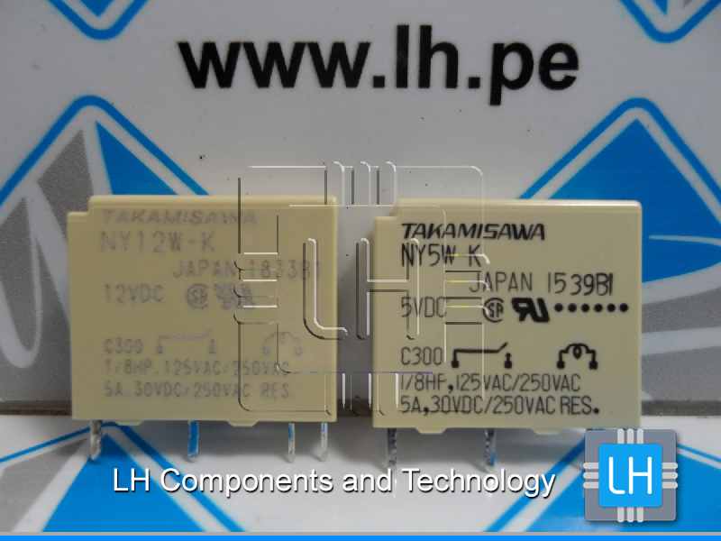 NY-12W-K 12VDC         Relay Miniatura SPST-NO, Bobina 12VDC, 5A/250VAC, 5A, 4 PINES