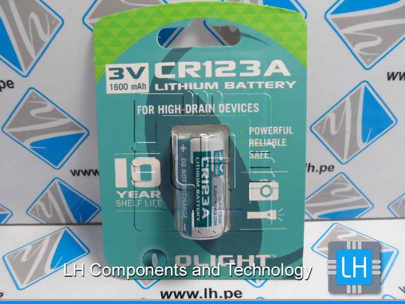 OLB3-123 CR123A       Batería Lithium (3V, 1600mAh)