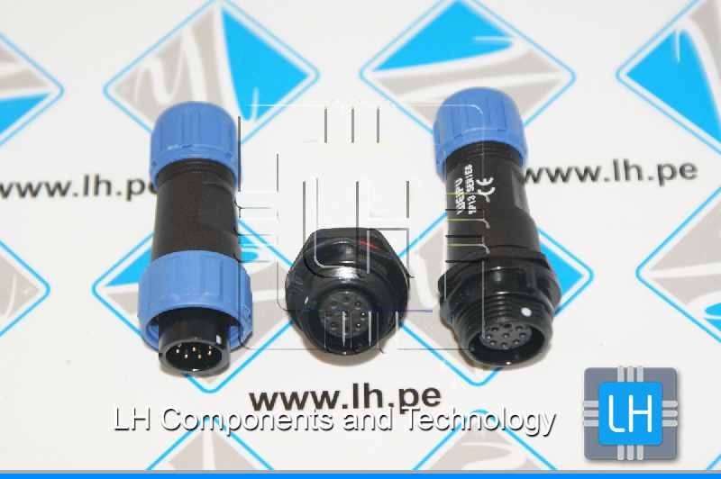 SP1310/P9IN           Conector Macho SP13, 9 Pines, 3A, para soldar