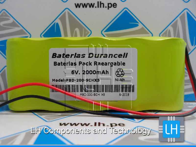 PBD-200-SCH PBD-200-SCHX5        Batería Recargable Ni-MH AA 6V 2000mA para reemplazar BA225030 interior