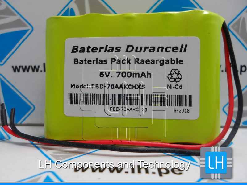 PBD-70AAK PBD-70AAKC X5        Batería Recargable 6V 700mAh AA Ni-Cd