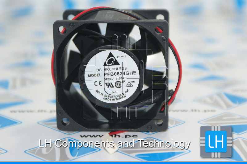 PFB0624GHE-MM              Ventiladores tangenciales CC DC Tubeaxial Fan, 60x38mm, 24VDC, Ball Bearing, Lead Wires, Locked Rotor Sensor