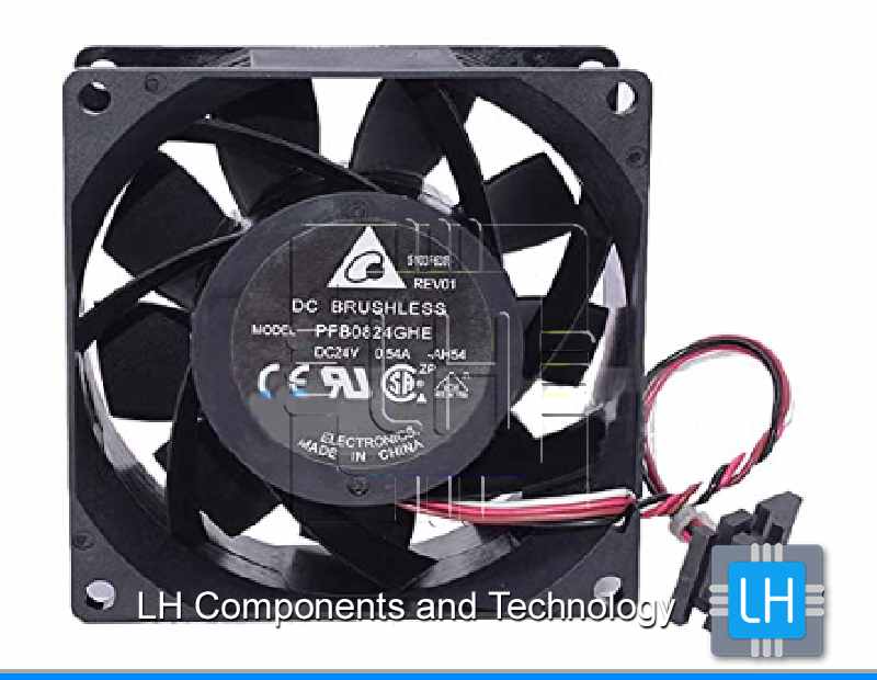 PFB0824GHE-AH54             Ventilador Axial  24VDC, 0.54A, 80x80x38mm, con 4 cables mas conector Delta