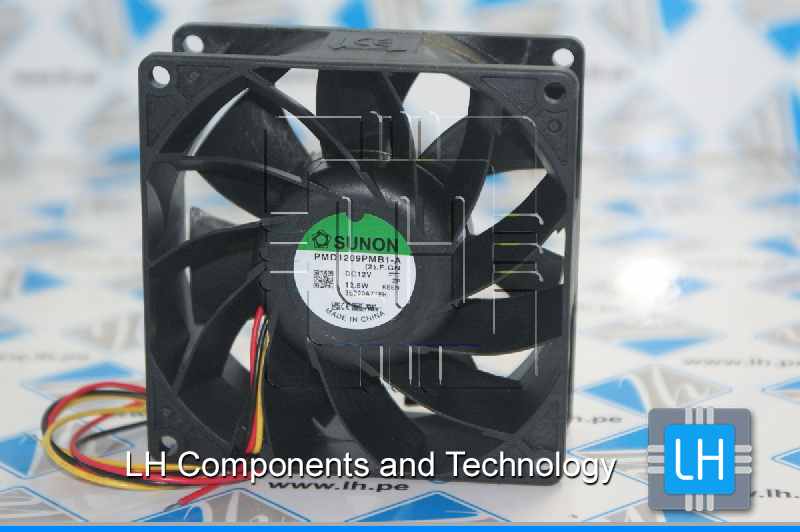 PMD1209PMB1-A-(2).F.GN                Ventilador DC, axial, 12VDC, 92x92x38mm, con 3 cables