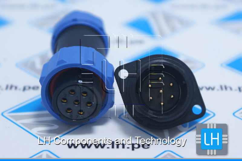 SP2110/S7II-1N SP2113/P7              Conector hembra Aéreo y conector macho chasis, 7 pines, 7-12mm