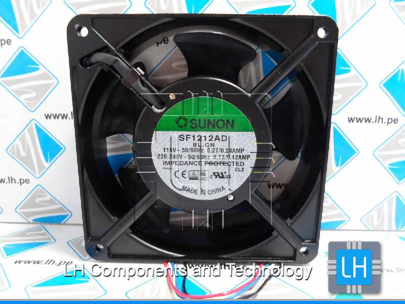 SF1212AD.BL.GN      Ventilador CA, axial, 115/230VAC, 120x120x38mm, 195(±10%)m3/h