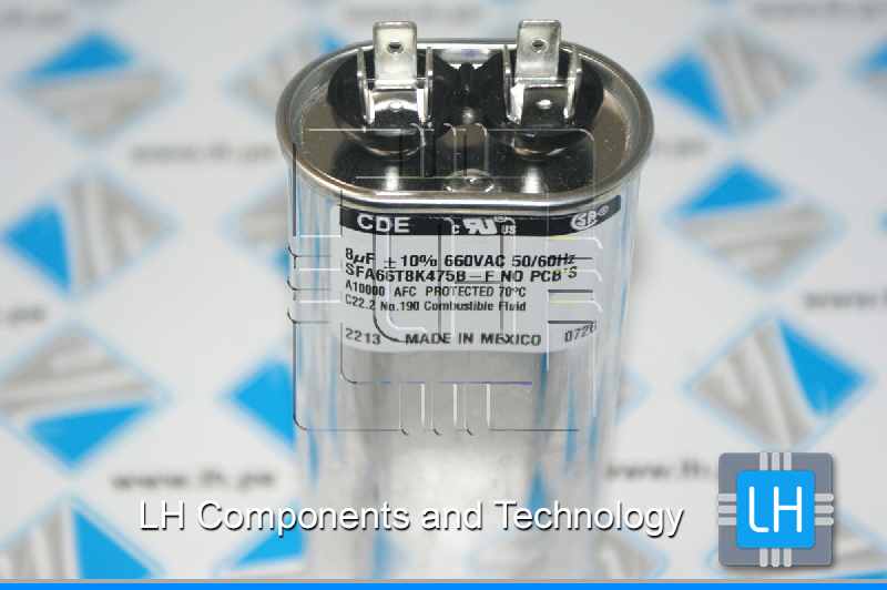 SFA66T8K475B-F               Capacitor Metalizado 8uF, 660VAC, Polipropileno