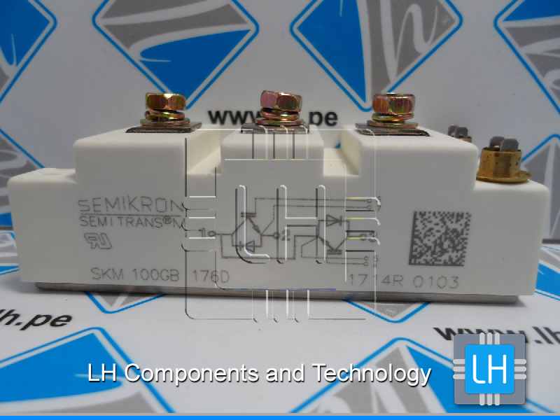 SKM100GB176D       Medio puente IGBT; Urmax:1,7kV; Ic:75A; Ifsm:150A; SEMITRANS2