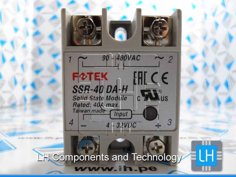 SSR-40DA-H      Relay estado sólido 3– 32 V DC/90 – 480 VAC