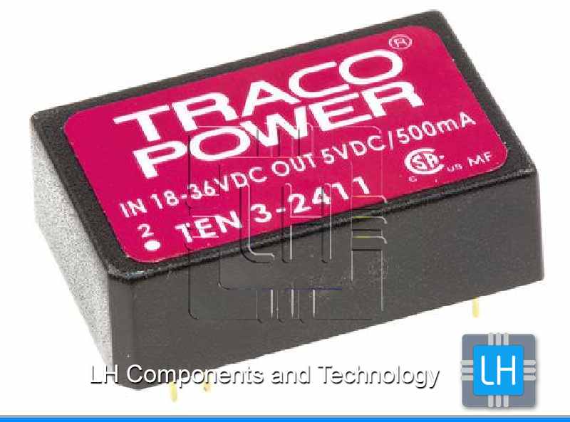 TEN 3-2411       TRACOPOWER 3W Isolated DC-DC Converter, Vi