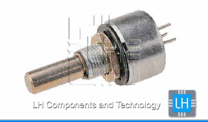 404802692036  Potenciómetro Cemet, TE Connectivity, 6,34 mm, 2,2k&#937;, ±10%, 2W, Montaje en Panel, Serie M