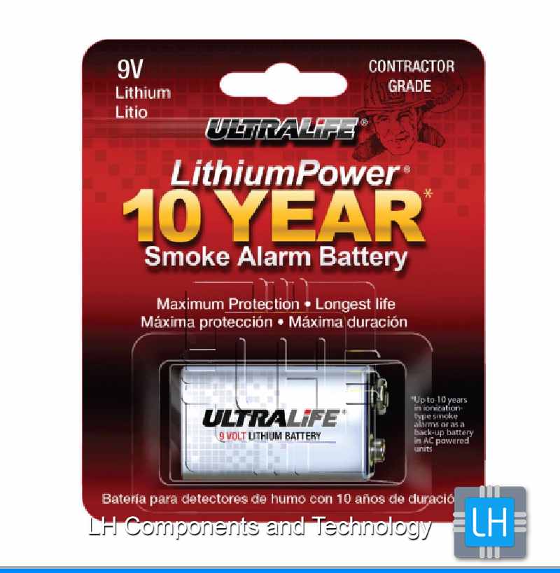 U9VLJPX U9VL-JP-BP     Batería electrónica 9V Battery 10-yr smoke detector