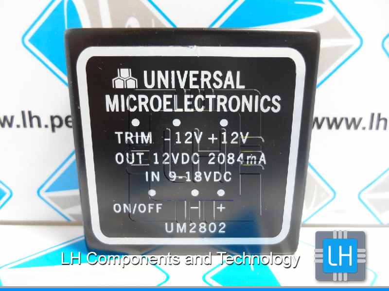 UM2802       Módulo Convertidor TRIM: -12+12V, 12VDC, 2084mA, 9-18VDC