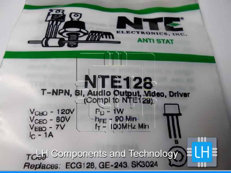 NTE128  TRANSISTOR NPN SILICON 140V IC-1A TO-39AUDIO OUTPUT VIDE