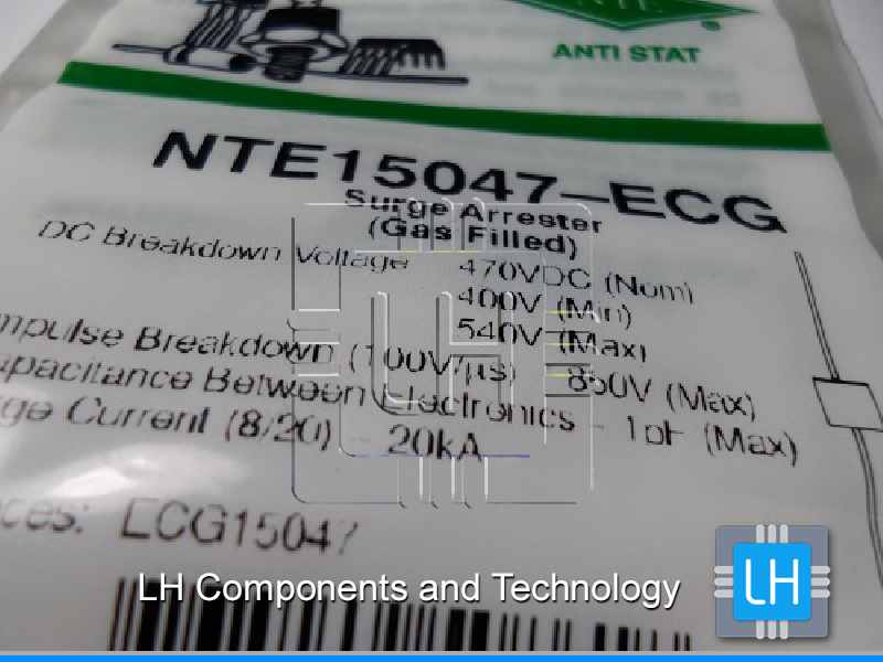 NTE15047-ECG GAS FILLED SURGE ARRESTER 470VDC 20 AMP AXIAL LEAD