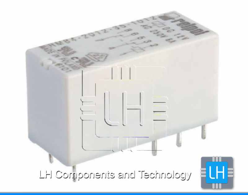 RM84-2012-35-1012           Relé Miniatura DPDT, Bobina 12VDC, 8A/250VCA, 8 pines